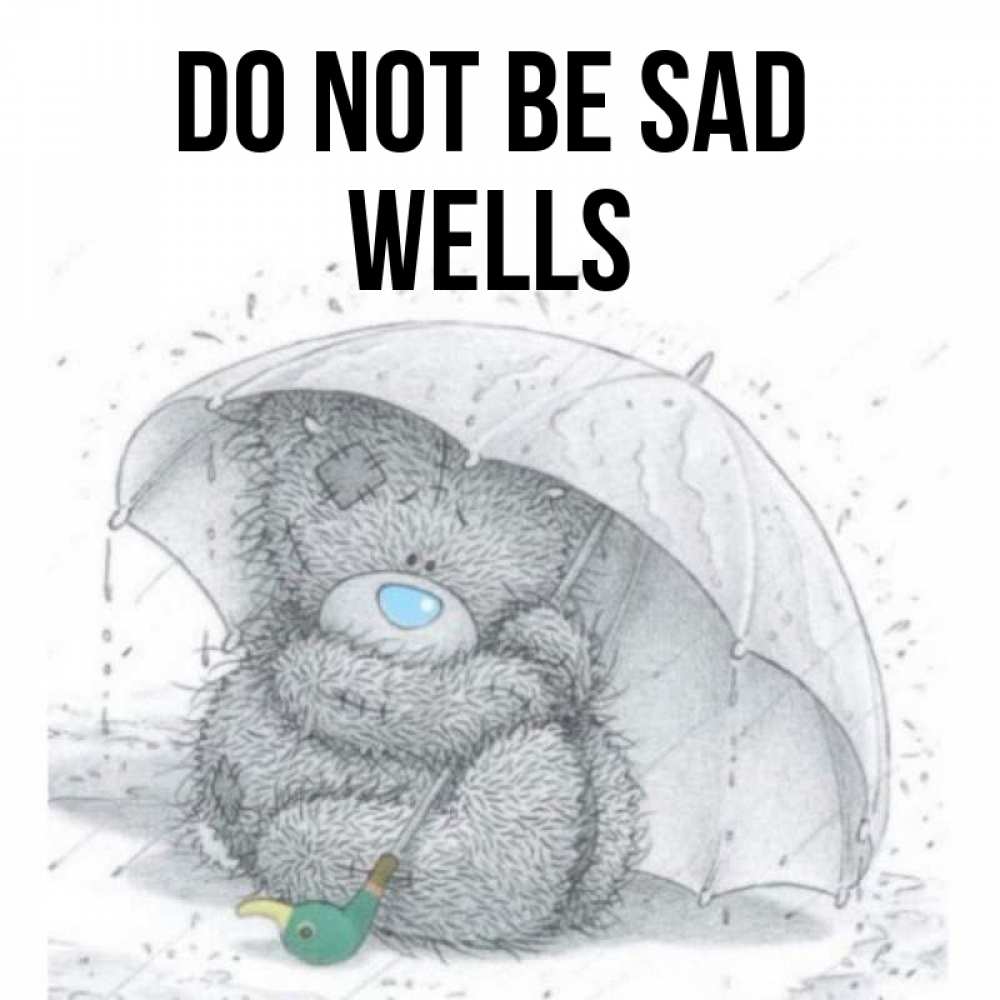 Greetings card с именем, Wells Do not be sad спасите мишку Тедди Greetings with text for free download 