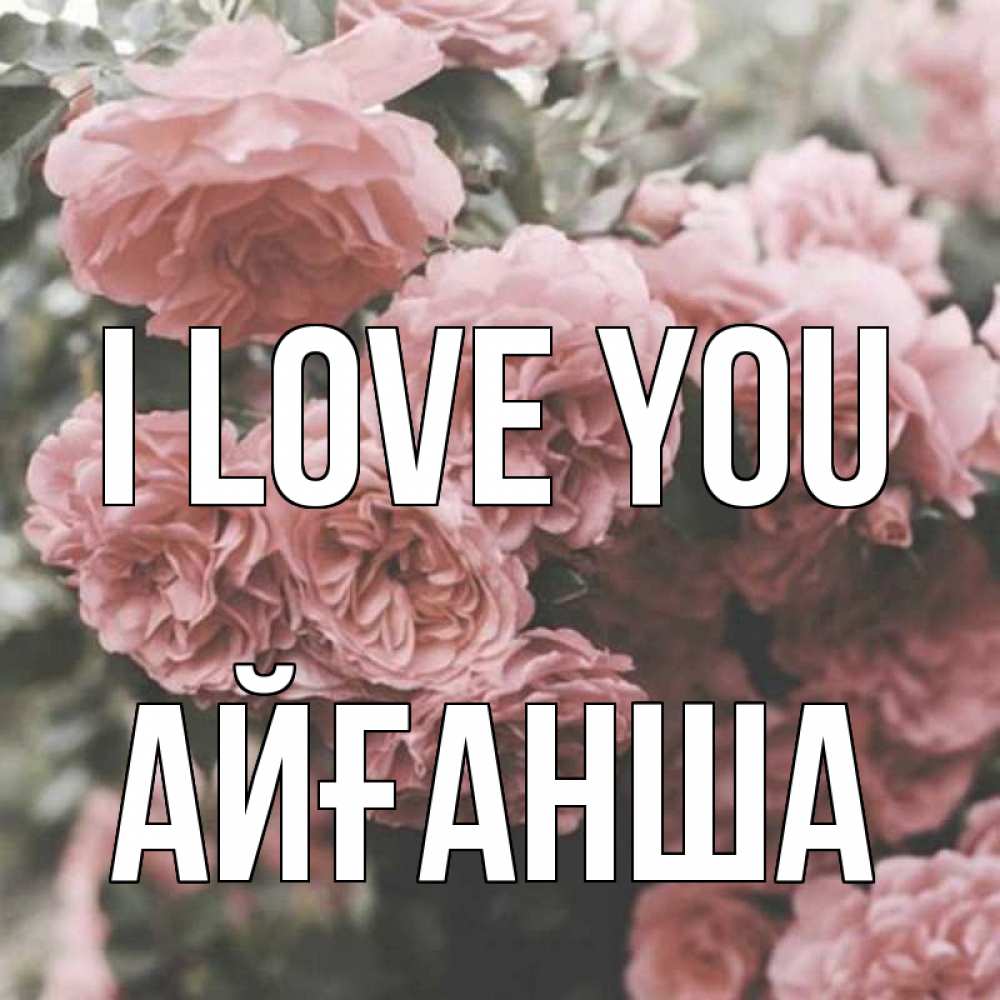 Greetings card с именем, АЙҒАНША I love you розы 3 Greetings with text for free download 