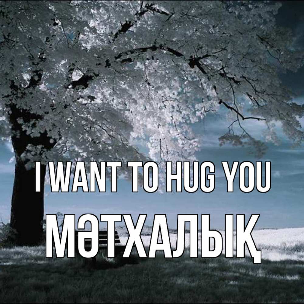 Greetings card с именем, МӘТХАЛЫҚ I want to hug you дерево Greetings with text for free download 