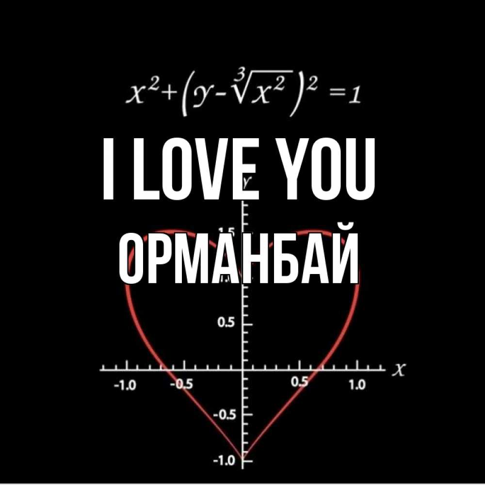Greetings card с именем, ОРМАНБАЙ I love you сердечная формула Greetings with text for free download 