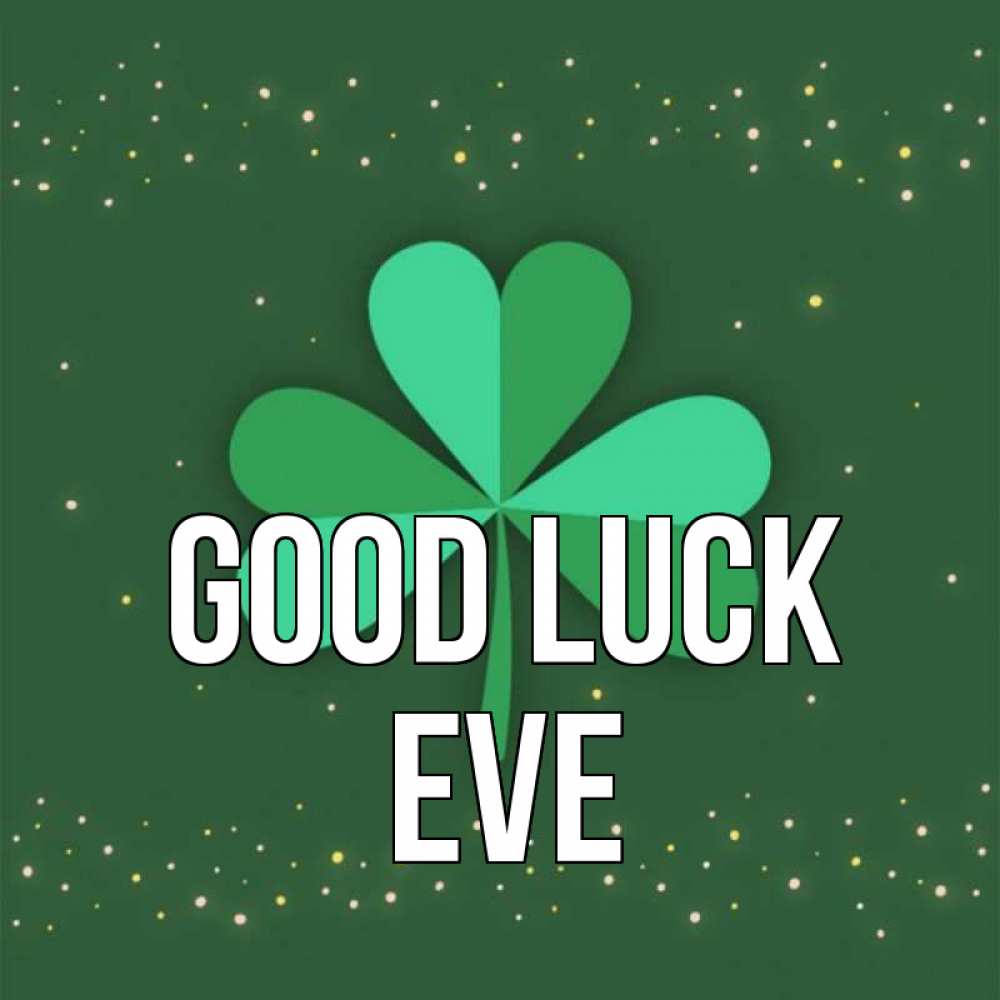 Greetings card с именем, Eve Good luck лист клевера Greetings with text for free download 
