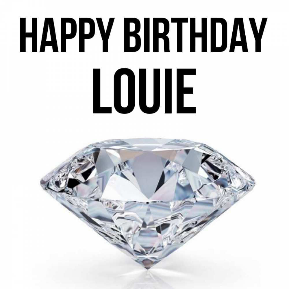 Greetings card с именем, Louie Happy Birthday к пожеланием быть богатым Greetings with text for free download 