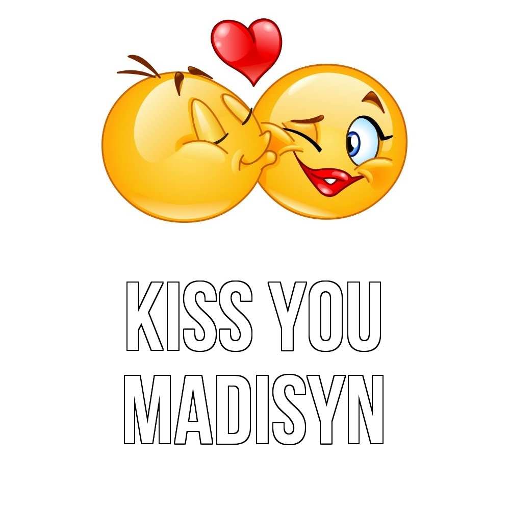 Greetings card с именем, Madisyn Kiss you губы и белые зубы Greetings with text for free download 
