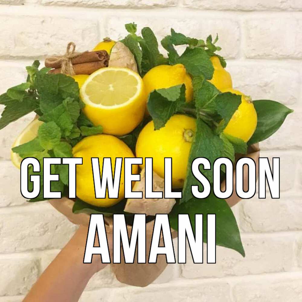 Greetings card с именем, Amani Get well soon витамины Greetings with text for free download 