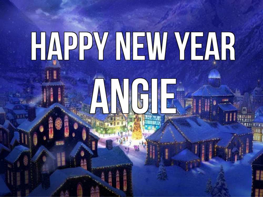 Greetings card с именем, Angie Happy New Year новый год Greetings with text for free download 