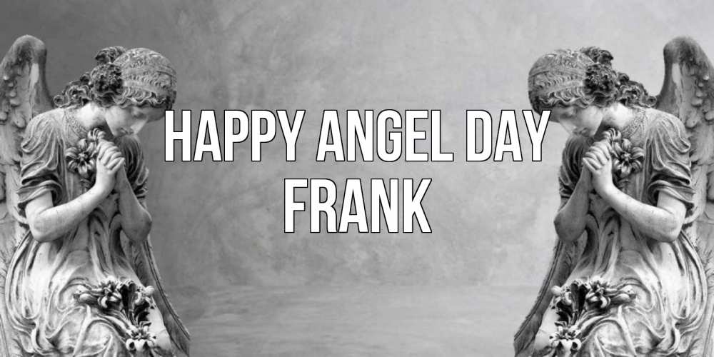 Greetings card с именем, Frank happy angel day Ангел на небе Greetings with text for free download 