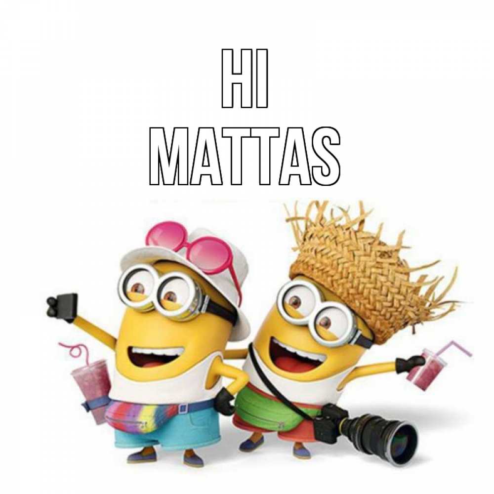 Greetings card с именем, Matthias Hi привет от желтеньких Greetings with text for free download 