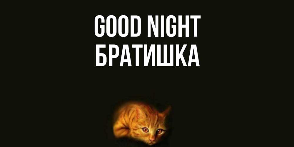Greetings card с именем, Братишка Good night кот Greetings with text for free download 