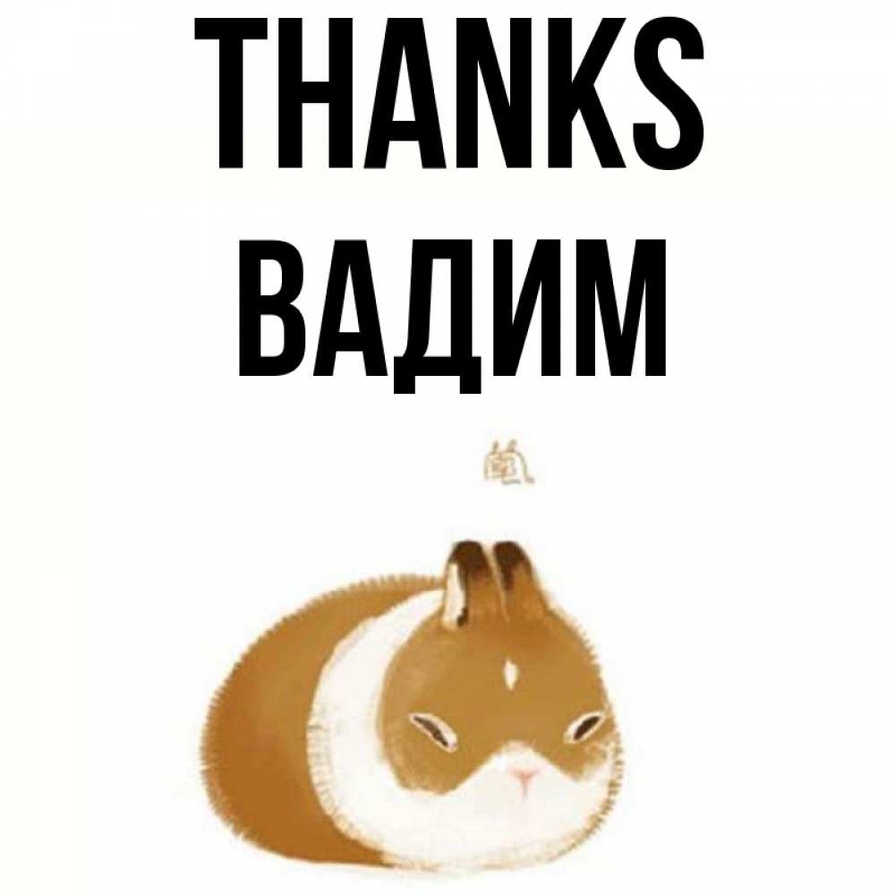 Greetings card с именем, Вадим Thanks коричнево белый домашний питомец Greetings with text for free download 