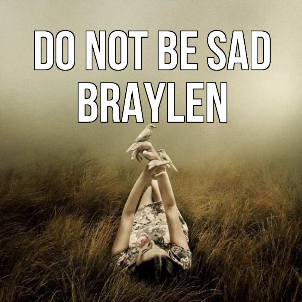 Greetings card с именем, Braylen Do not be sad поле и туман Greetings with text for free download 