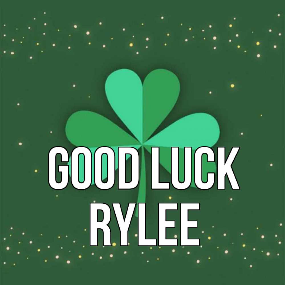 Greetings card с именем, Rylee Good luck лист клевера Greetings with text for free download 