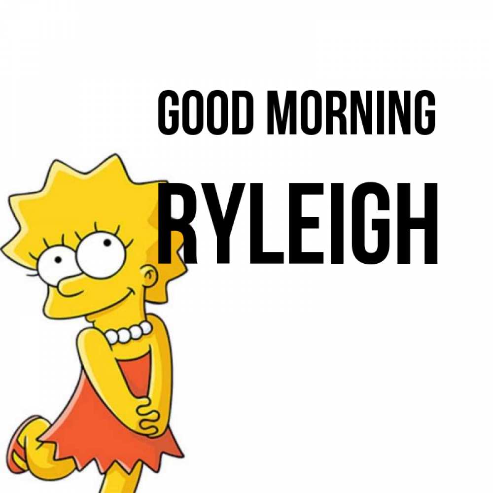 Greetings card с именем, Ryleigh Good morning в платье и ожерелье Greetings with text for free download 