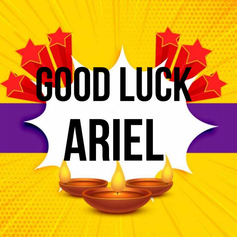 Greetings card с именем, Ariel Good luck векторное изображение Greetings with text for free download 