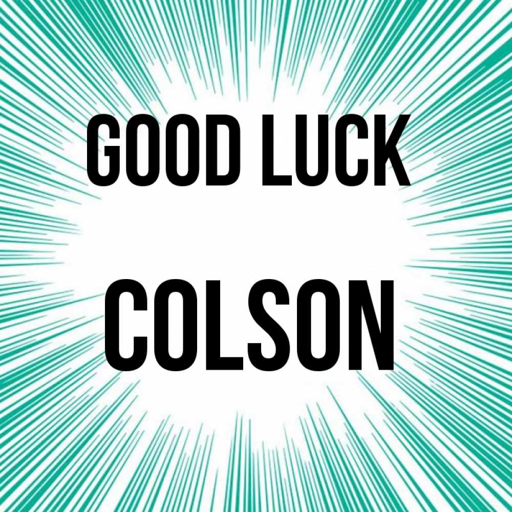Greetings card с именем, Colson Good luck на удачу Greetings with text for free download 
