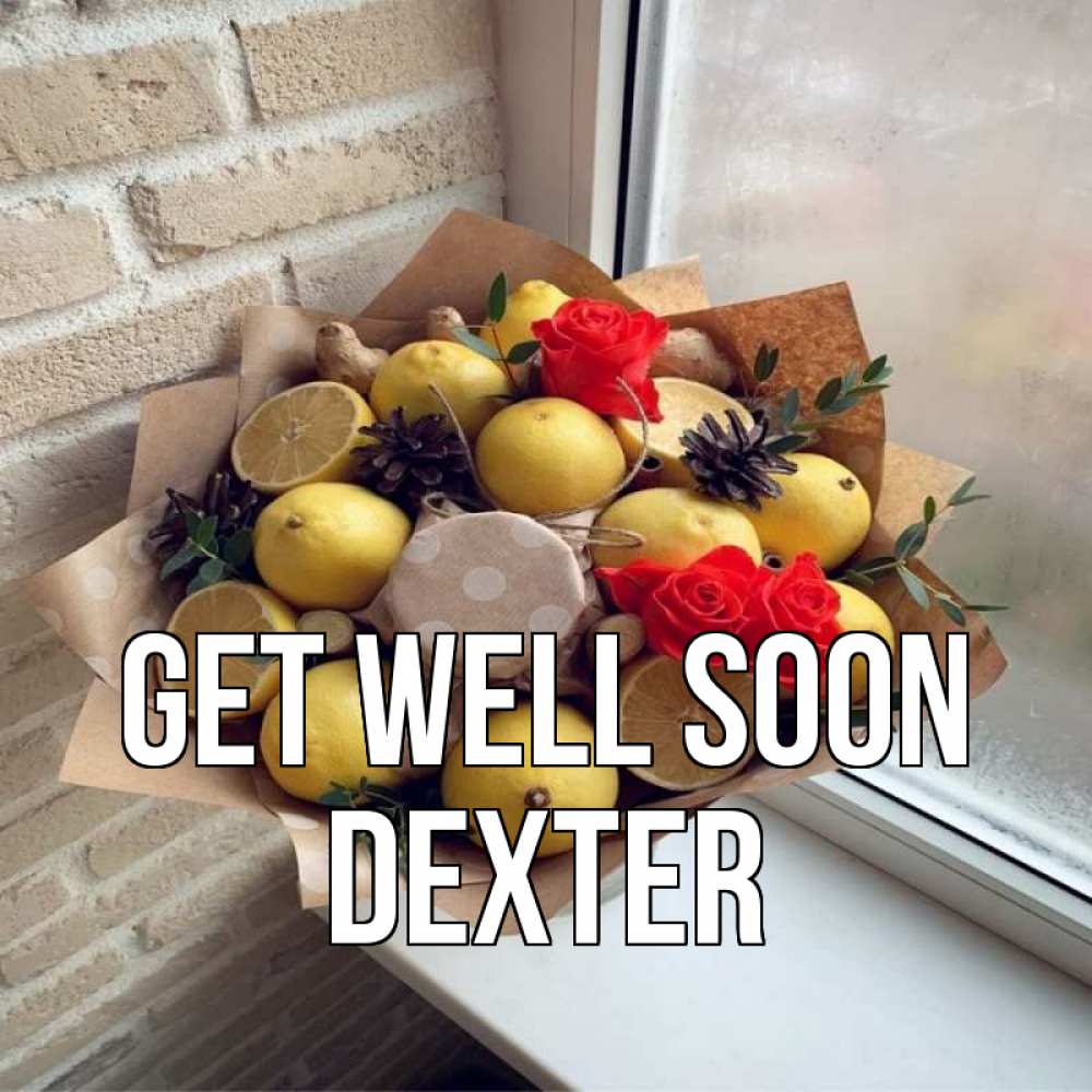 Greetings card с именем, Dexter Get well soon букет в бумаге Greetings with text for free download 