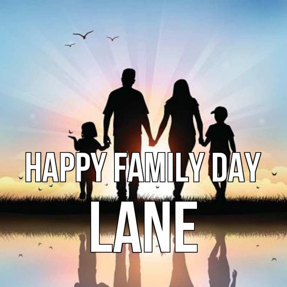Greetings card с именем, Lane happy family day сын, дочка, мама, папа, море , закат Greetings with text for free download 