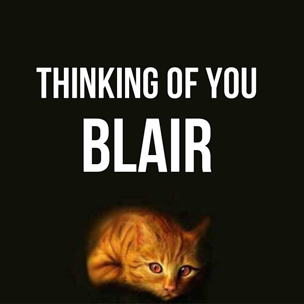 Greetings card с именем, Blair Thinking of you рыжий Greetings with text for free download 
