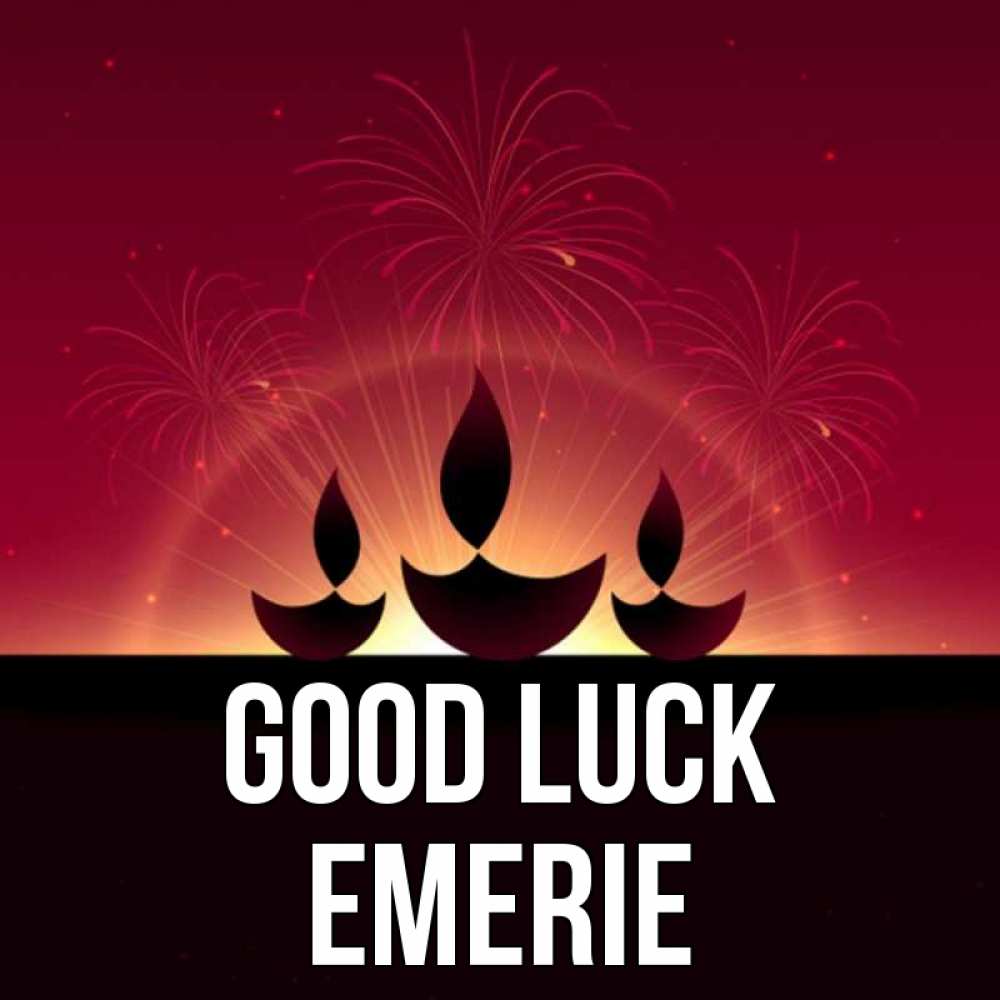 Greetings card с именем, Emerie Good luck праздник Greetings with text for free download 