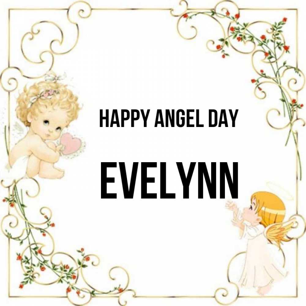 Greetings card с именем, Evelynn happy angel day ангелы желают прекрасных именин Greetings with text for free download 