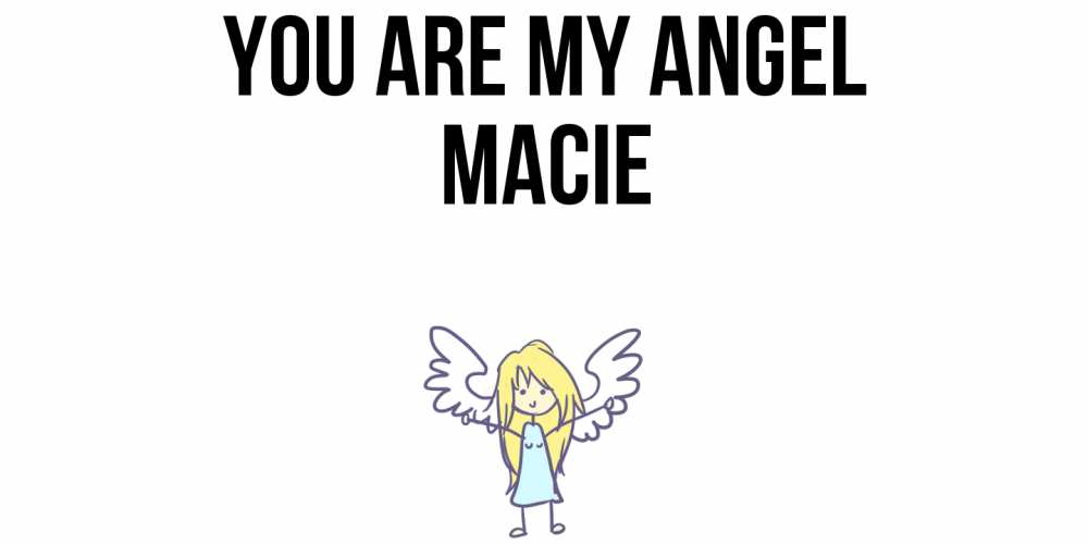 Greetings card с именем, Macie You are my angel ангел Greetings with text for free download 