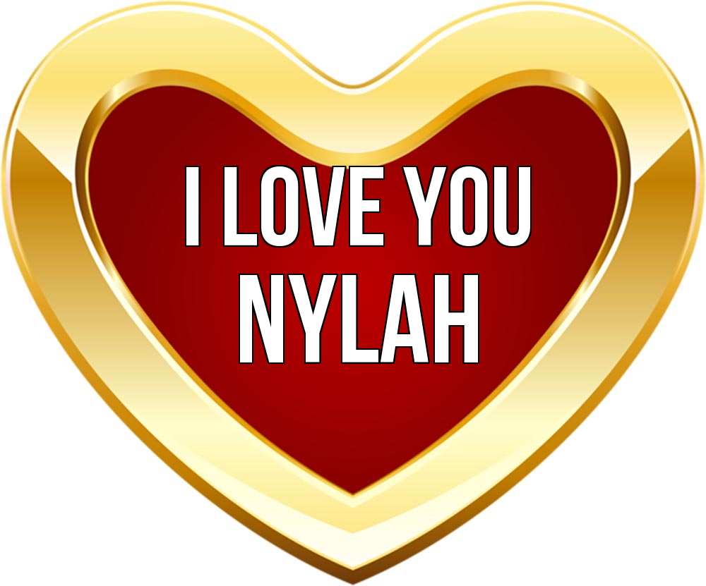 Greetings card с именем, Nylah I love you из краски Greetings with text for free download 