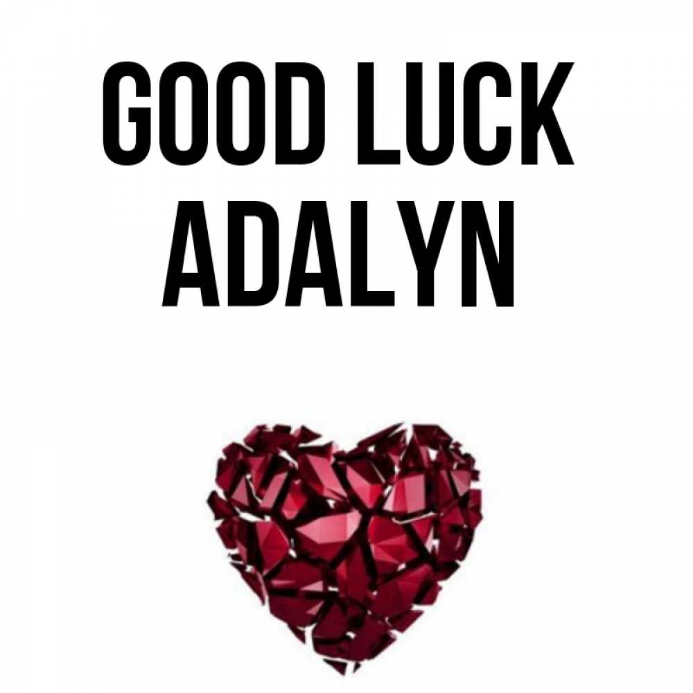 Greetings card с именем, Adalyn Good luck бордовое из кристаллов  1 Greetings with text for free download 