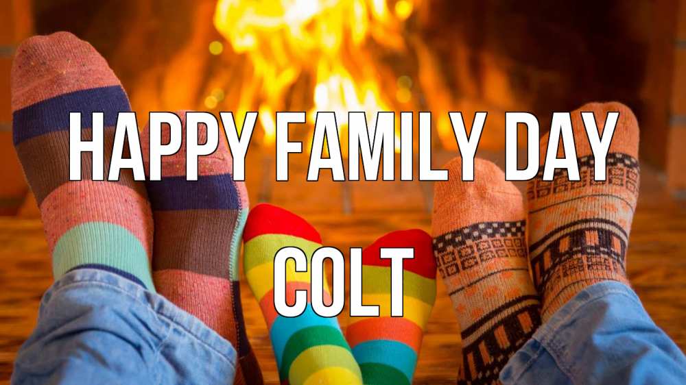 Greetings card с именем, Colt happy family day с днем семьи Greetings with text for free download 
