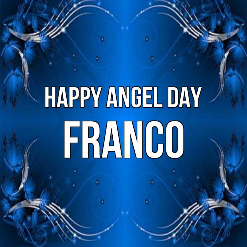 Greetings card с именем, Franco happy angel day красивая рамочка с узорами Greetings with text for free download 