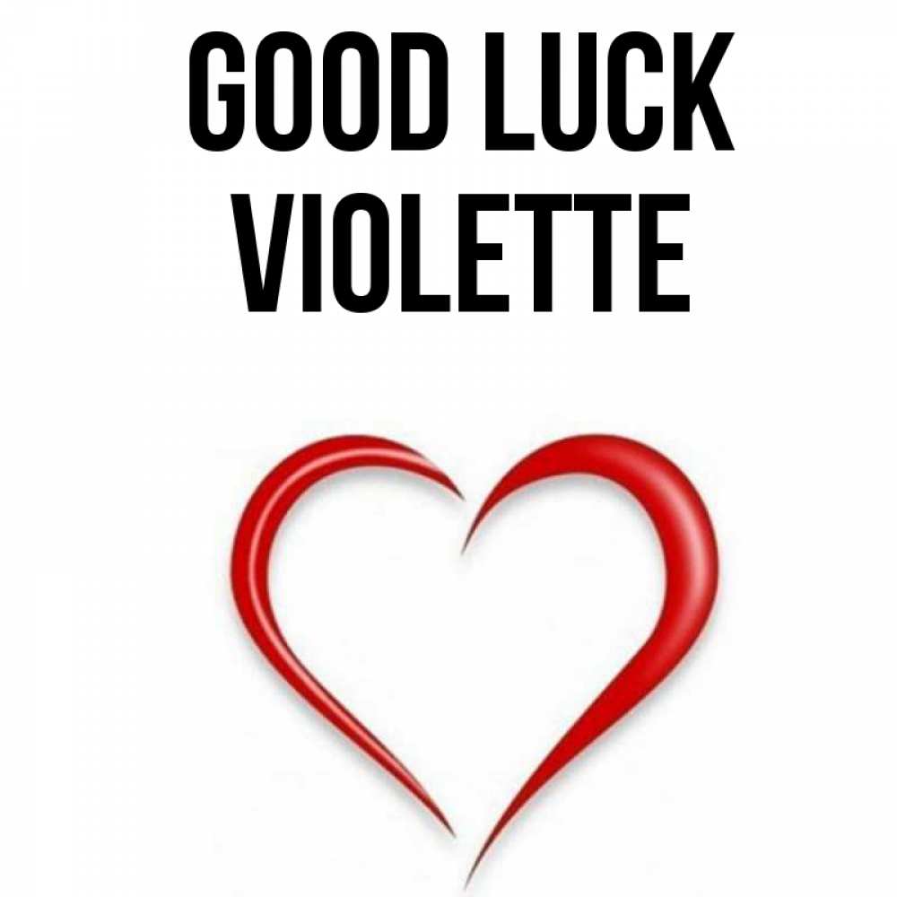 Greetings card с именем, Violette Good luck для удачливых людей Greetings with text for free download 