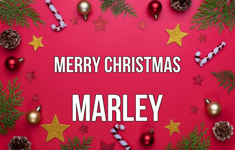Greetings card с именем, Marley Merry Christmas с рождеством Greetings with text for free download 