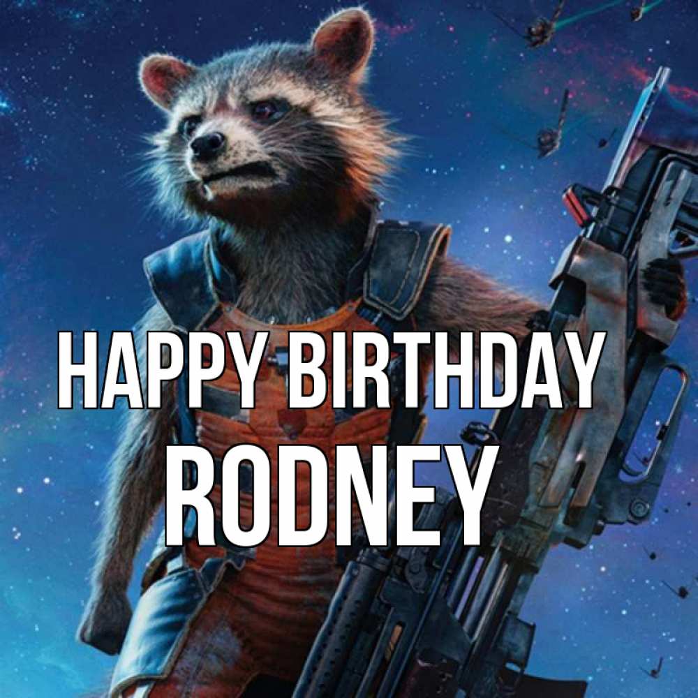 Greetings card с именем, Rodney Happy Birthday реактивный Рокета Greetings with text for free download 