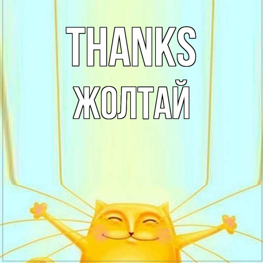 Greetings card с именем, Жолтай Thanks кот с усами благодарит Greetings with text for free download 