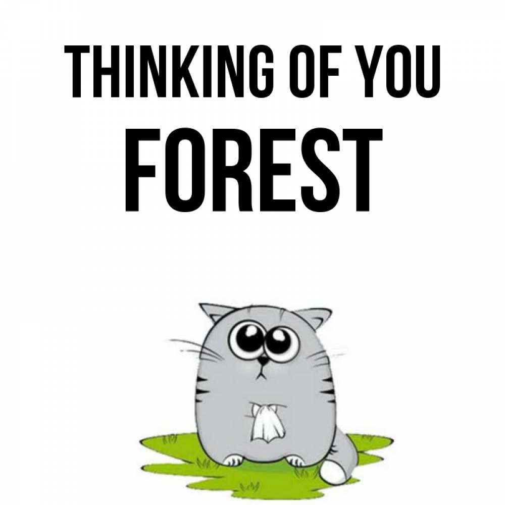 Greetings card с именем, Forest Thinking of you тоска с платочком Greetings with text for free download 