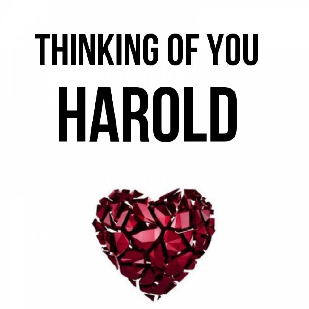 Greetings card с именем, Harold Thinking of you рубиновое 1 Greetings with text for free download 