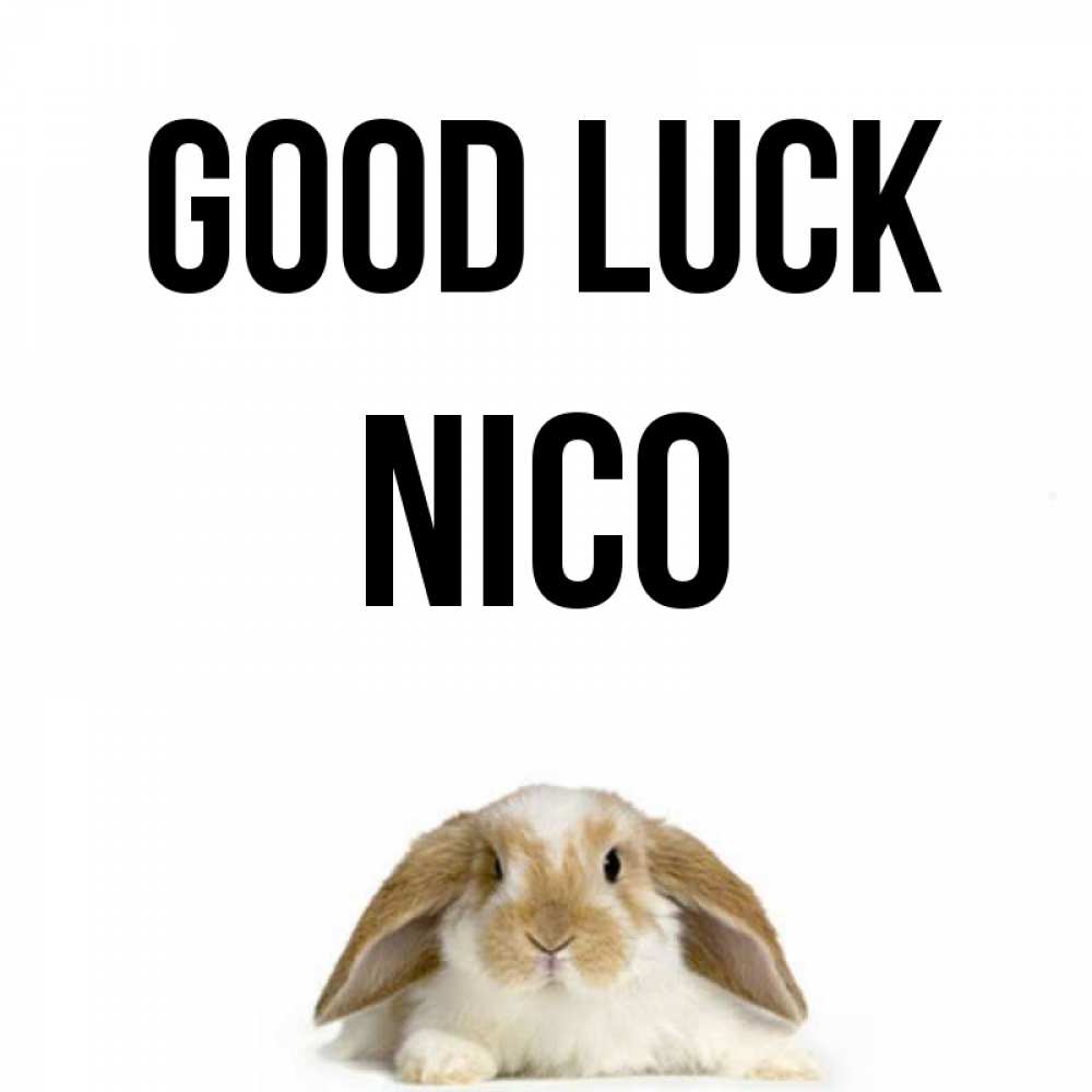 Greetings card с именем, Nico Good luck открытки с произвольным текстом который можно вставить в открытку и создать ее самостоятельно бесплатно онлайн Greetings with text for free download 