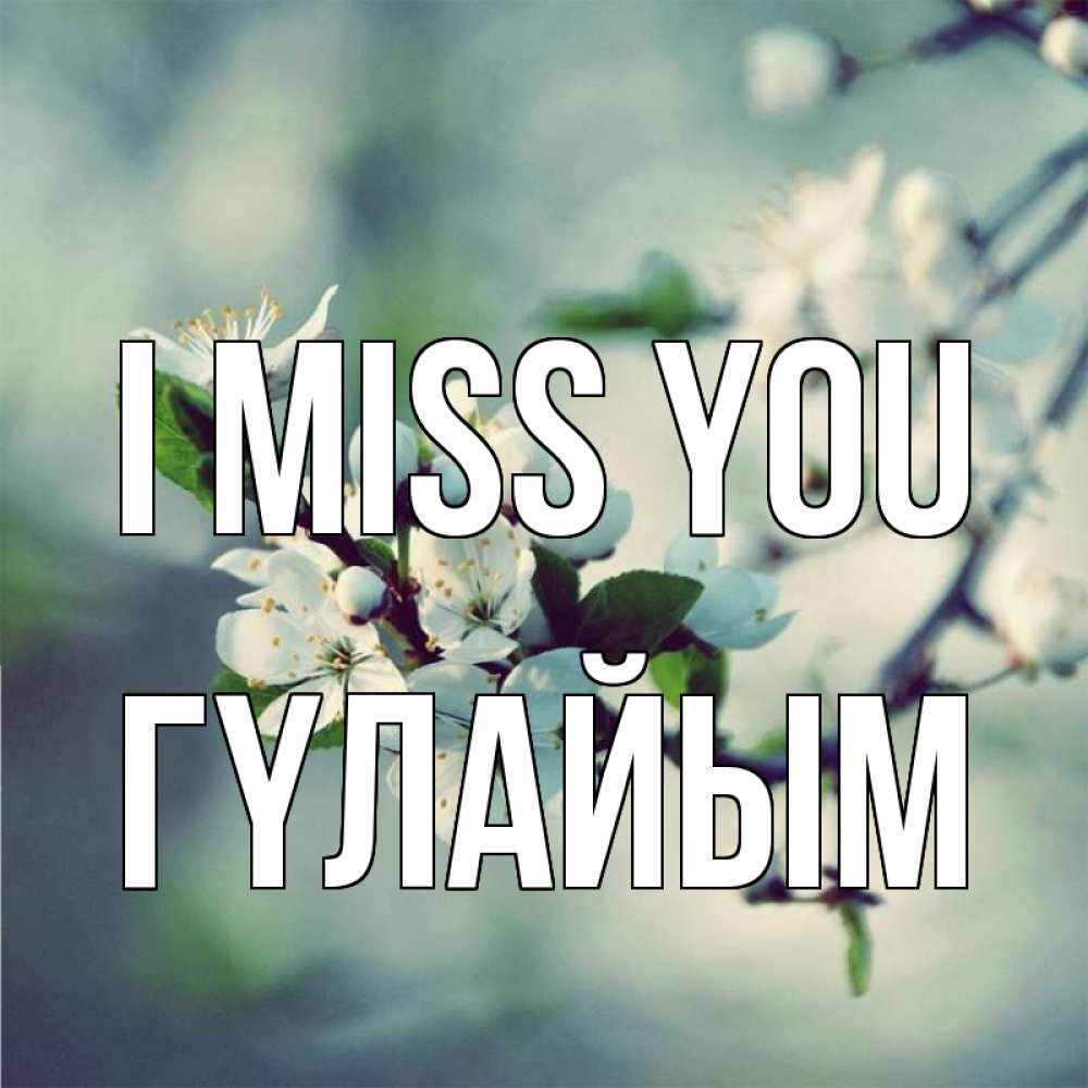 Greetings card с именем, ГҮЛАЙЫМ I miss you весна Greetings with text for free download 