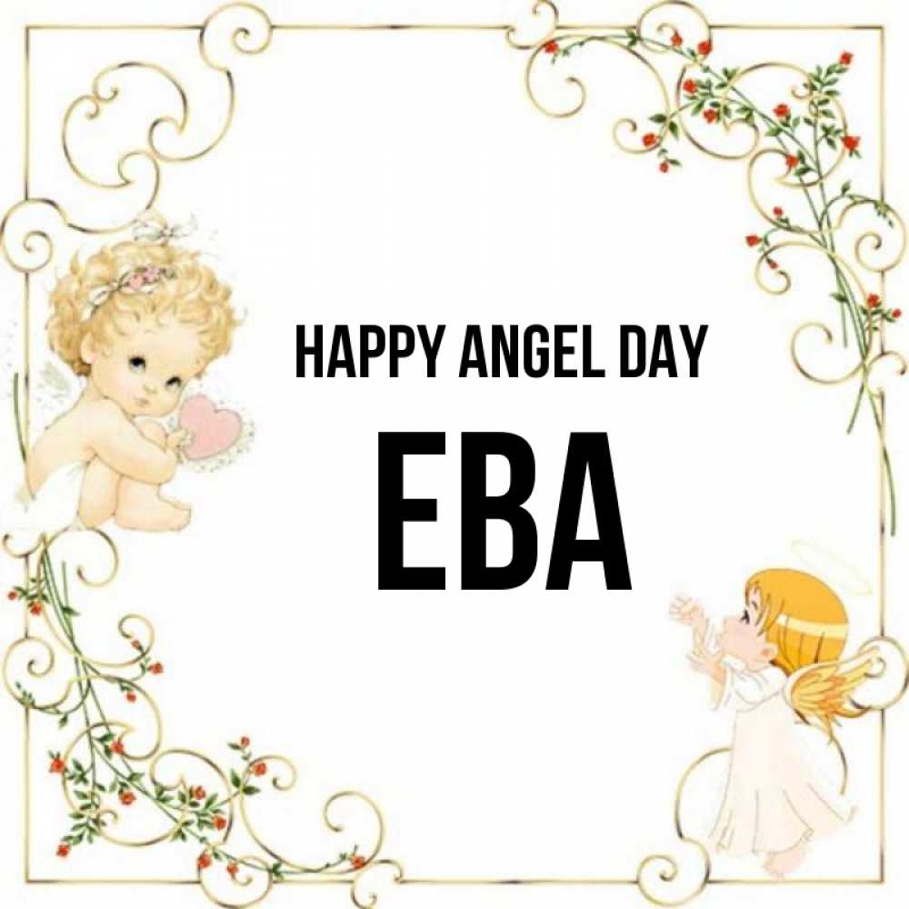 Greetings card с именем, Ева happy angel day ангелы желают прекрасных именин Greetings with text for free download 