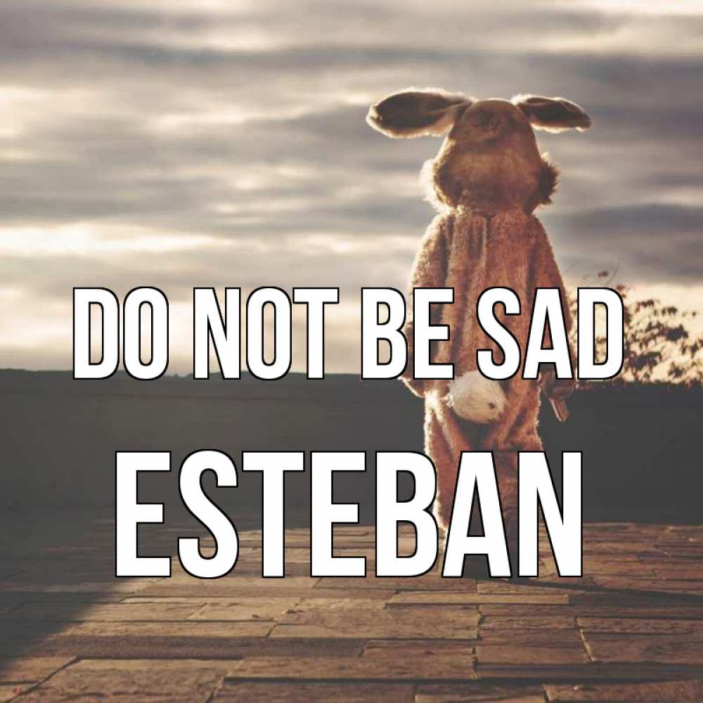 Greetings card с именем, Esteban Do not be sad со спины Greetings with text for free download 