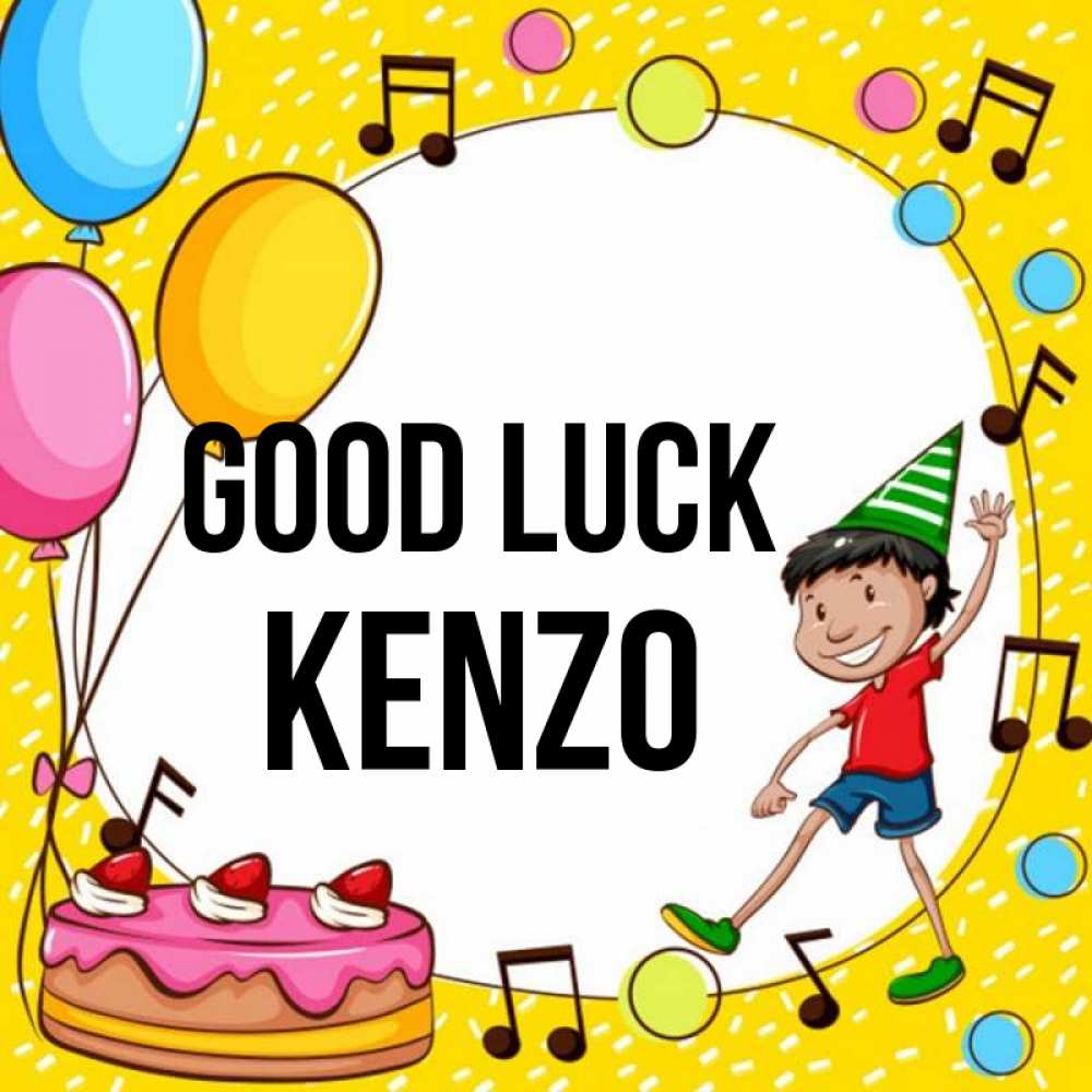 Greetings card с именем, Kenzo Good luck открытка 1 Greetings with text for free download 