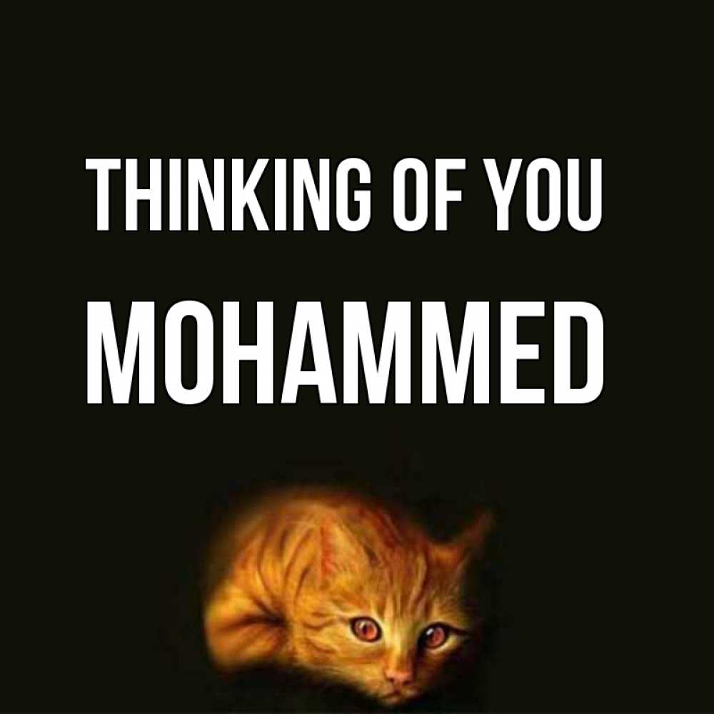 Greetings card с именем, Mohammed Thinking of you рыжий Greetings with text for free download 