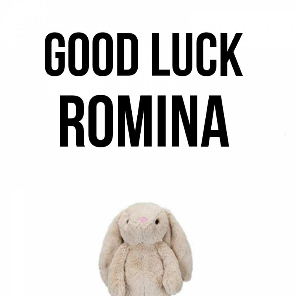 Greetings card с именем, Romina Good luck сайт создаватель открыток Greetings with text for free download 