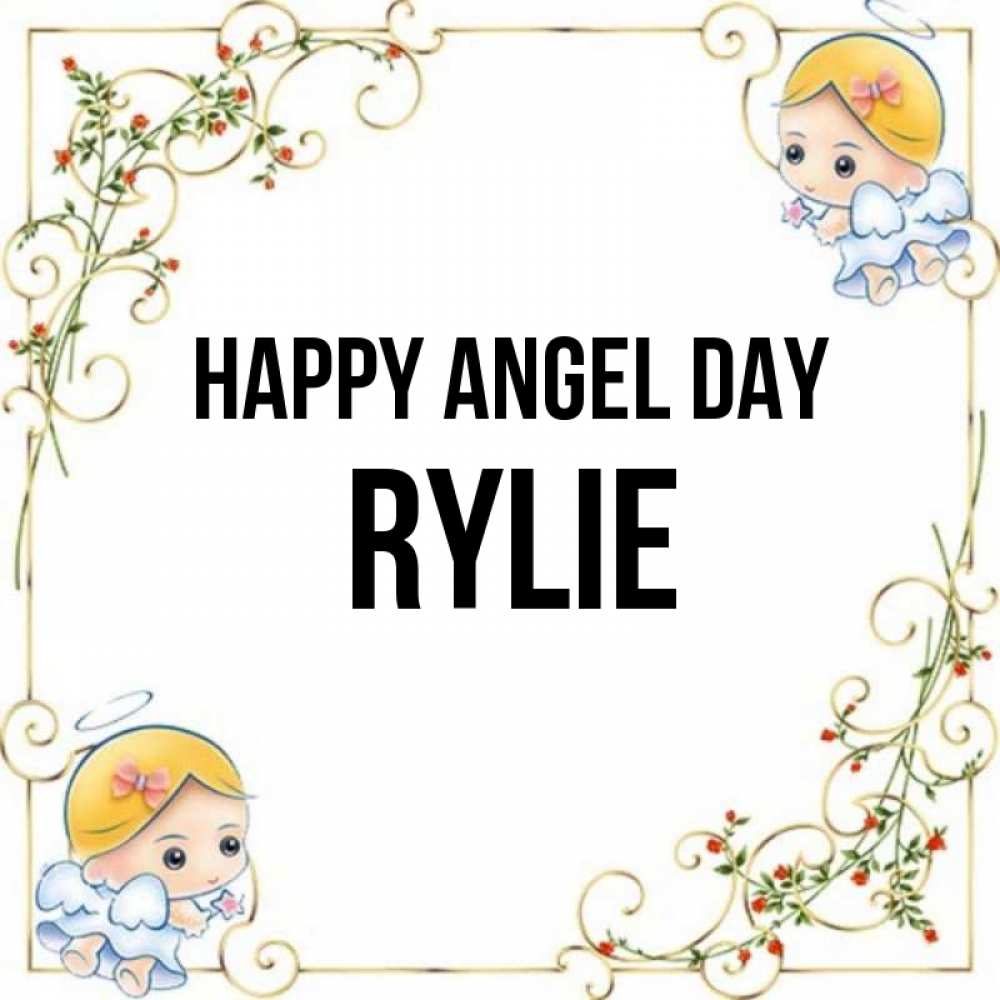 Greetings card с именем, Rylie happy angel day девочки ангелы Greetings with text for free download 