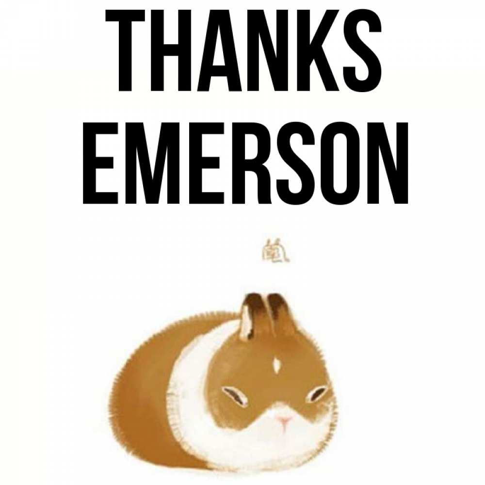 Greetings card с именем, Emerson Thanks коричнево белый домашний питомец Greetings with text for free download 
