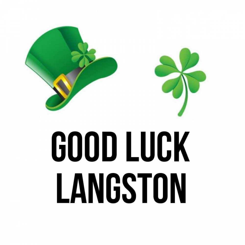 Greetings card с именем, Langston Good luck на удачу 1 Greetings with text for free download 