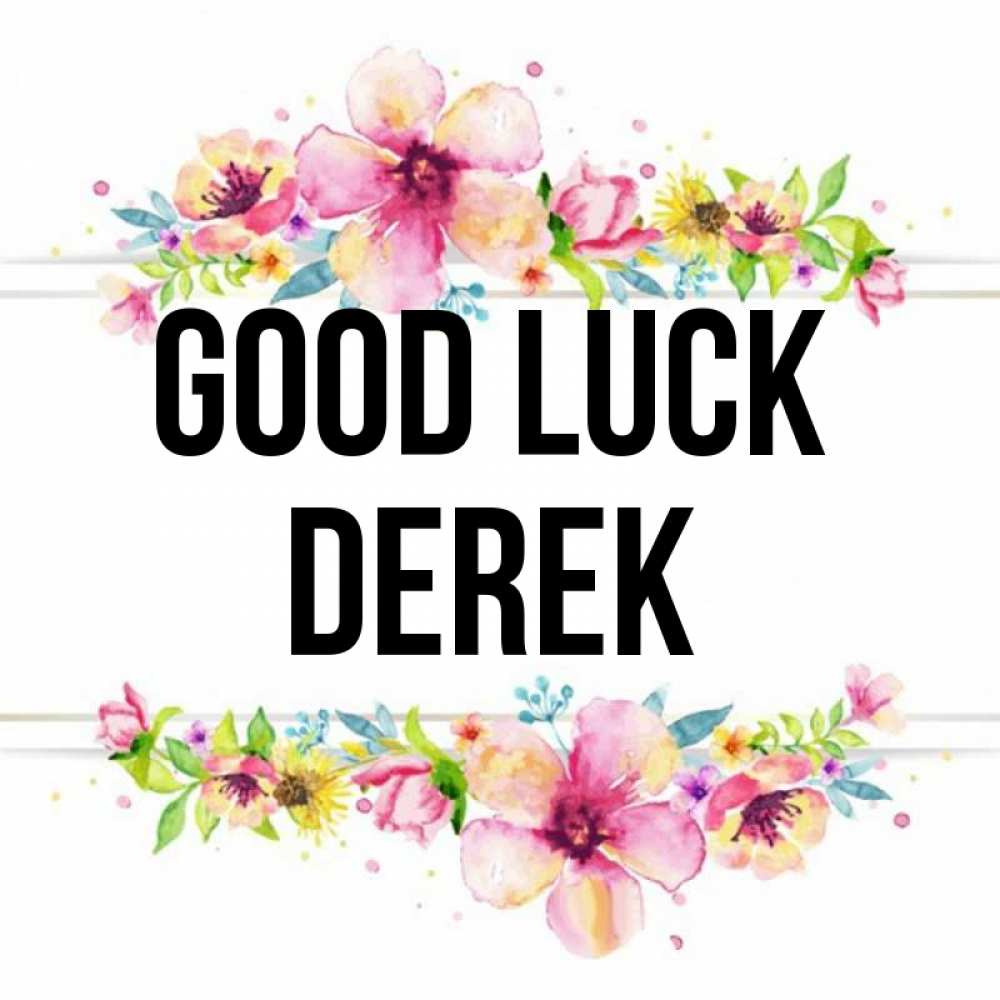 Greetings card с именем, Derek Good luck пусть повезет 1 Greetings with text for free download 