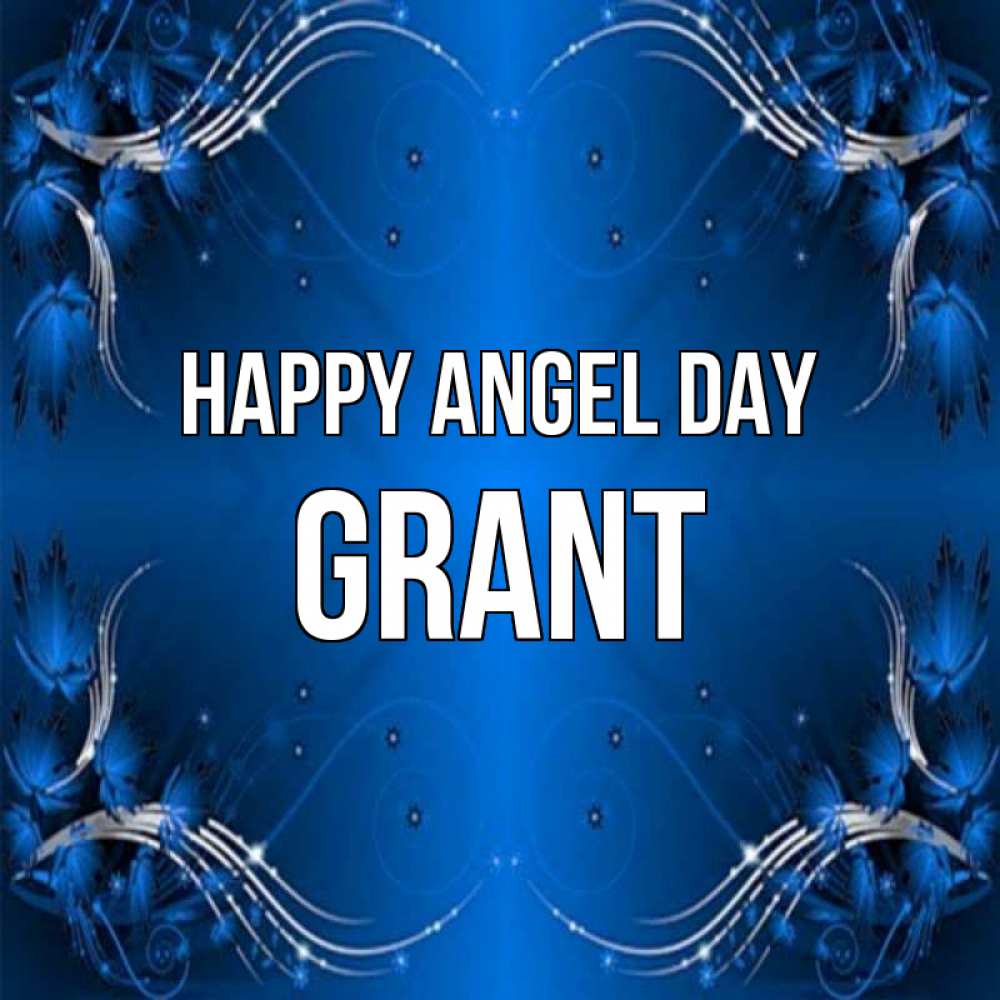 Greetings card с именем, Grant happy angel day красивая рамочка с узорами Greetings with text for free download 