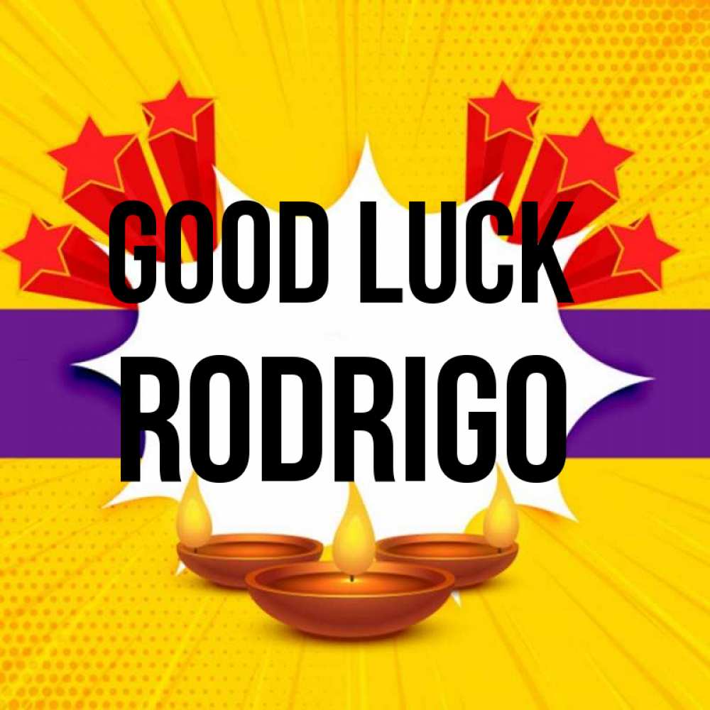 Greetings card с именем, Rodrigo Good luck векторное изображение Greetings with text for free download 