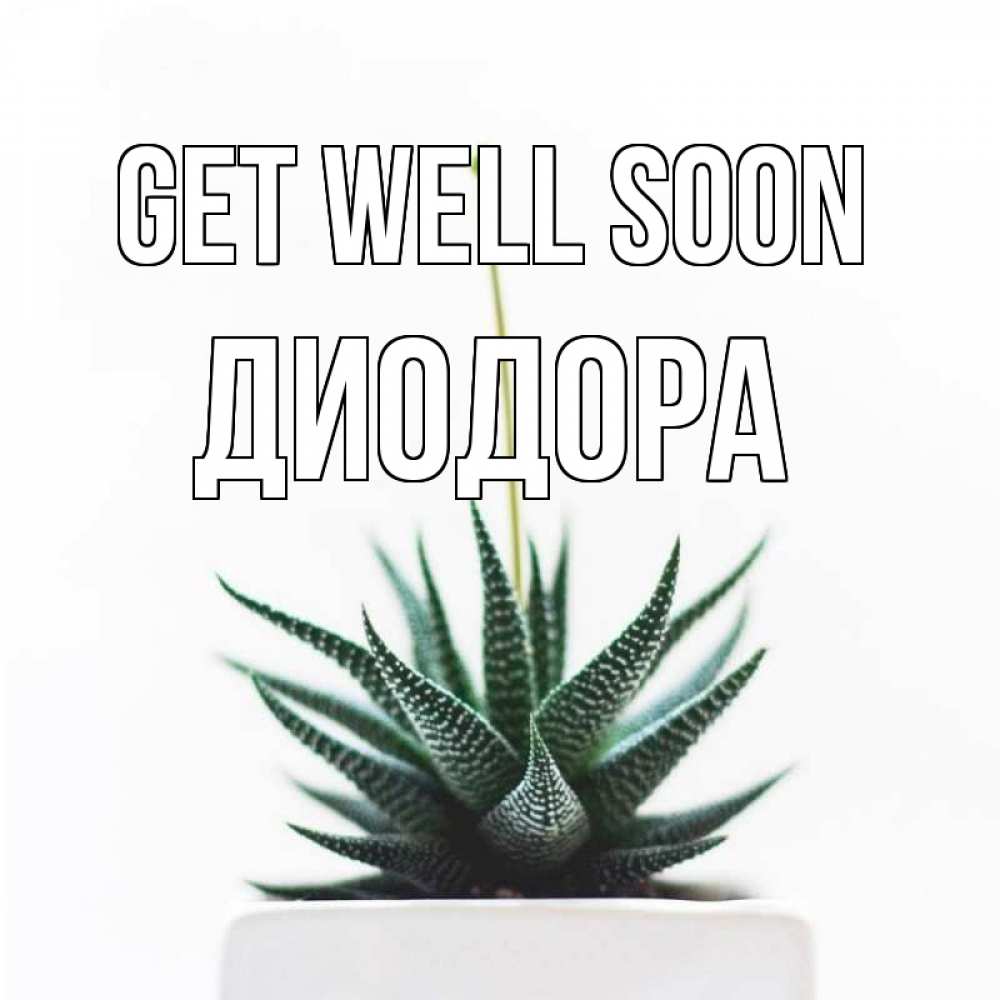 Greetings card с именем, Диодора Get well soon короче это непонятная колючка Greetings with text for free download 
