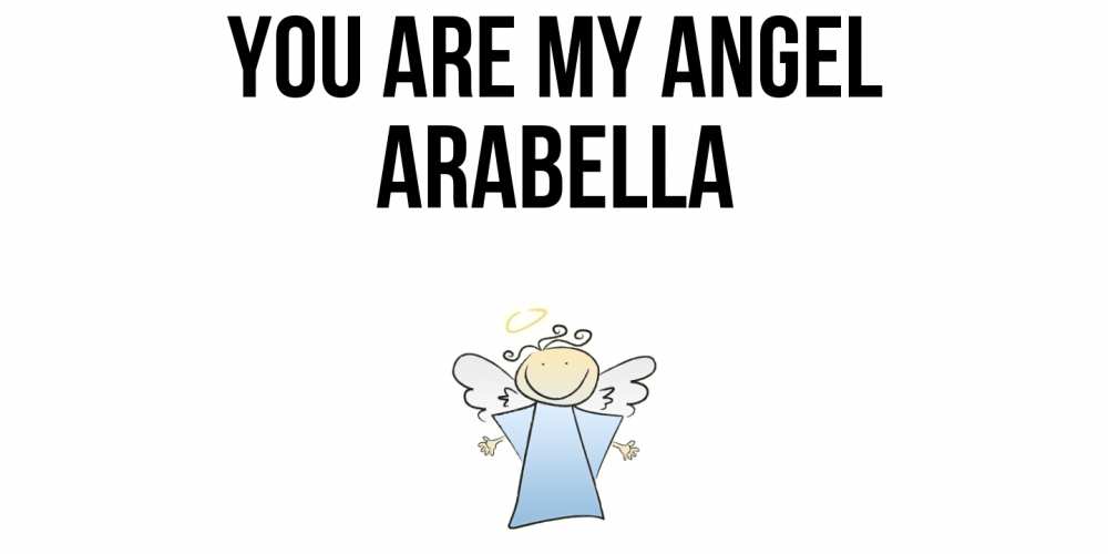 Greetings card с именем, Arabella You are my angel ангел Greetings with text for free download 