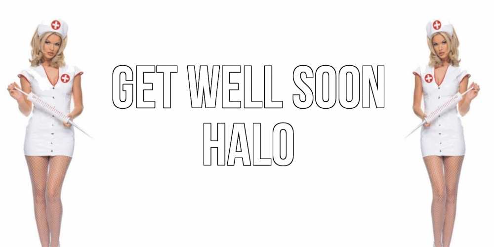 Greetings card с именем, Halo Get well soon открытки с медсестрой Greetings with text for free download 